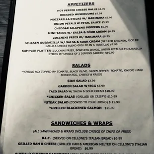 menu
