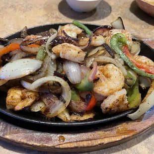 Shrimp fajitas