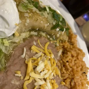 Chicken enchilada with green sauce. AH-MAZING!