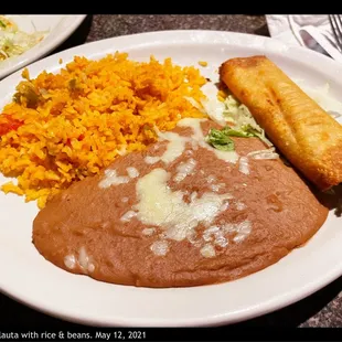 Chicken flairs with beans &amp; rice