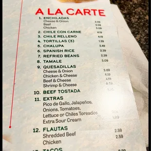 menu