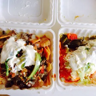 Super nachos and wet burrito