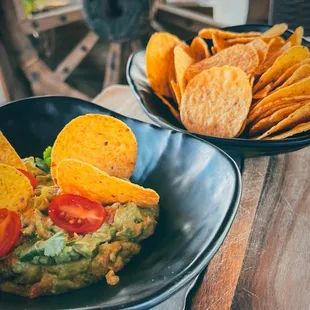 Nachos Guacamole and Chips