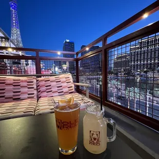 The margarita and beer on tap