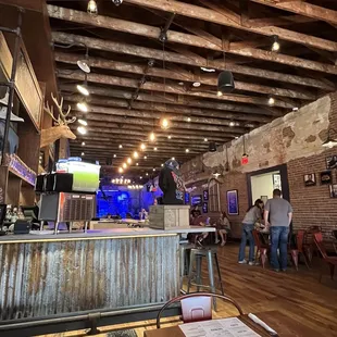 The bar with the stage at the far end