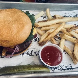 All American Burger with Bacon added