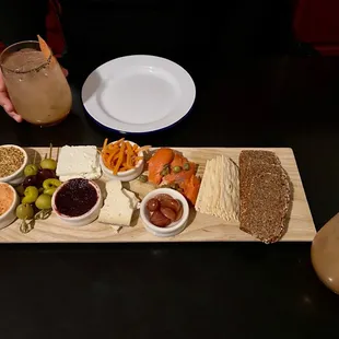 a platter of appetizers