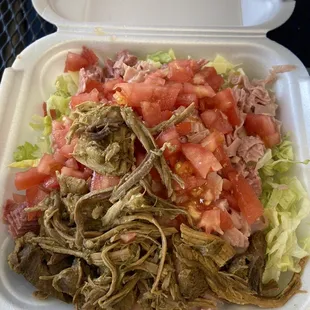 The Port Salad no onions and black beans  Delicious and low carb