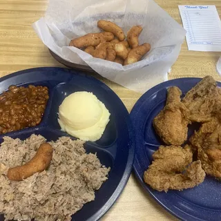 Barbecue Pork Tray with Coleslaw