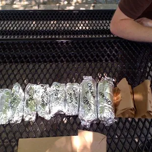 The perfect line up. Quesadilla, burritos, tacos, chips