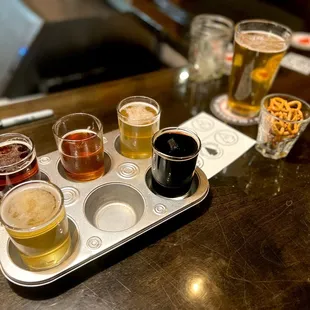 a tray of beers