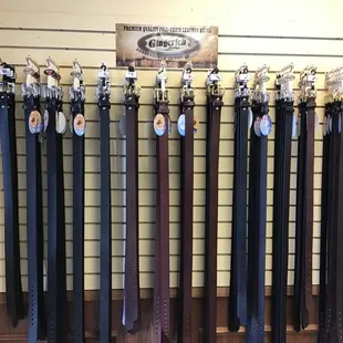 Solid bullhide leather belts. Made in USA