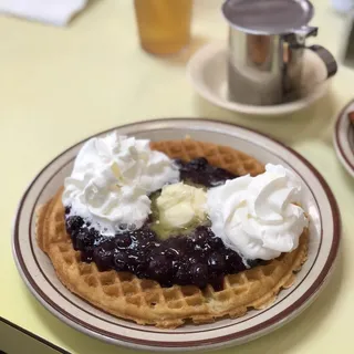 Waffle topped with Blueberries