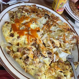 Linguisa Omelette with Cheese