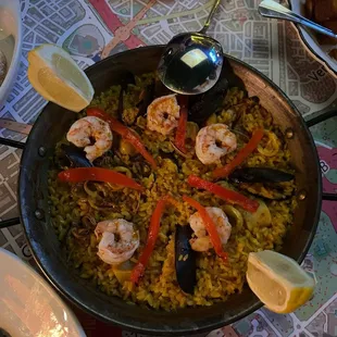 paella, food