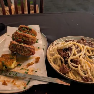 Fried Eggplant and Miso Mushroom Bucatini