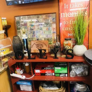 Front shelves with the good BCU plaque