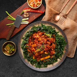 OLHSO Dak Galbi. Spicy Korean stir-fry chicken