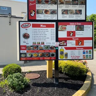 Drive thru menu