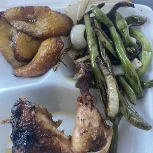 Number one combo with plantains and green beans!