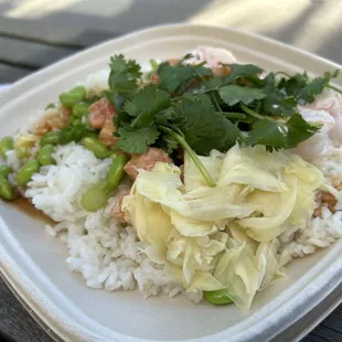 Creamy salmon with creamy shrimp and spicy Ohana sauce