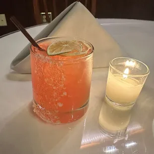 Sicilian Margarita - Resposado Tequilla, orange liquer, Campari, Line Juice, Orange Juice, Agave Syrup, Salt rum