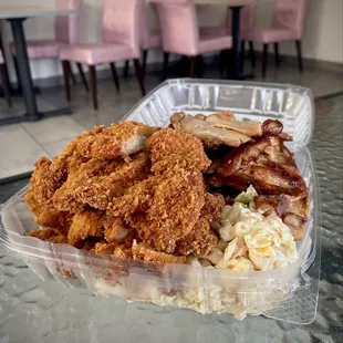 Half &amp; half meats combo (chicken katsu + BBQ chicken)