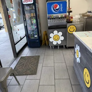 Individual drinks in the case.