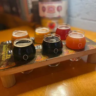 a flight of beers
