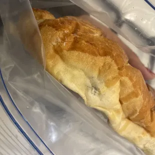 Jalapeño and cheese bread, black stuff on bread. Maybe mold