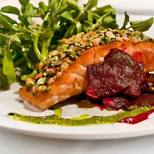 Pistachio and Horseradish Crusted Salmon