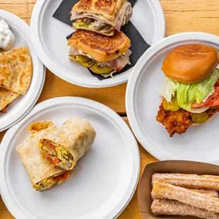 a variety of food items