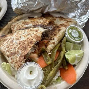 Shrimp and steak quesadilla! Need I say more!?