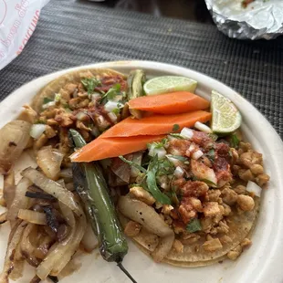 Chicken tacos! I was surprised with the grilled onions! They were an addition to my plate which made it