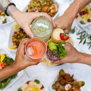 Cheers to the moment, and oh yeah good food!