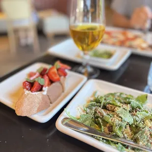 Strawberry bruschetta and Grilled Artichoke Hearts