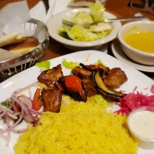 Lamb kabob platter