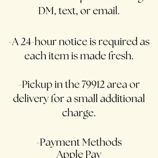 Information on how to order.