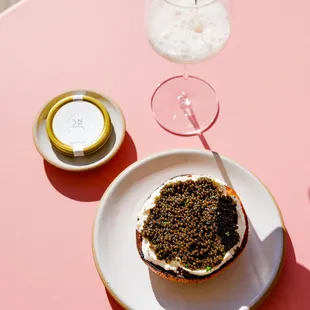 champagne &amp; caviar bagel