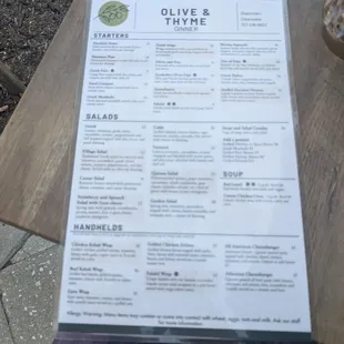 menu