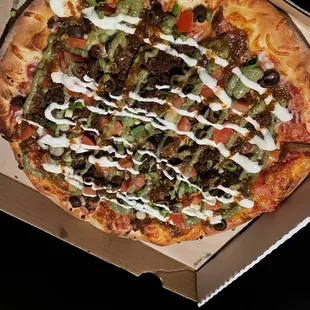 a pizza in a pizza box