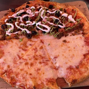 Half Nacho Half Cheese Pizza!