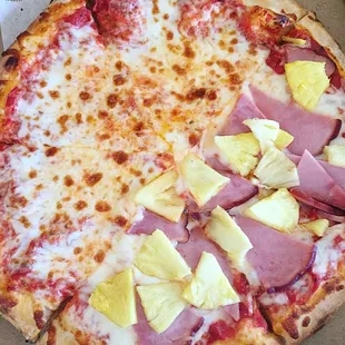 Half Hawaiian + Half Cheese Pizza