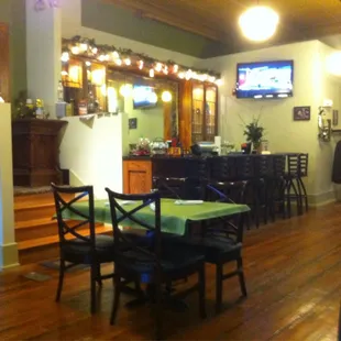 The bar in the newly remodeled restaurant