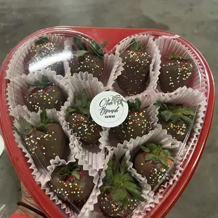 One dozen chocolate covered strawberries!