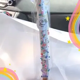 Sweet chocolate dipped pretzel !