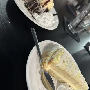 Chocolate lava cake with vanilla ice cream and limoncello cake
