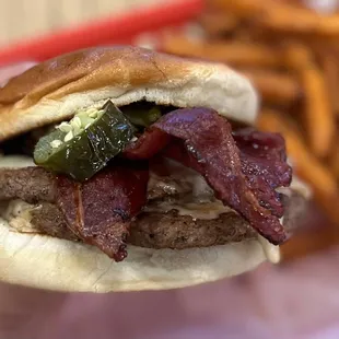 Double Cheese Burger with Beef Bacon