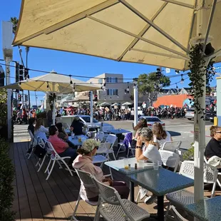 Main street (with protest going on)