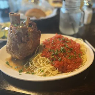 Osso-Buco with spaghetti sauce.